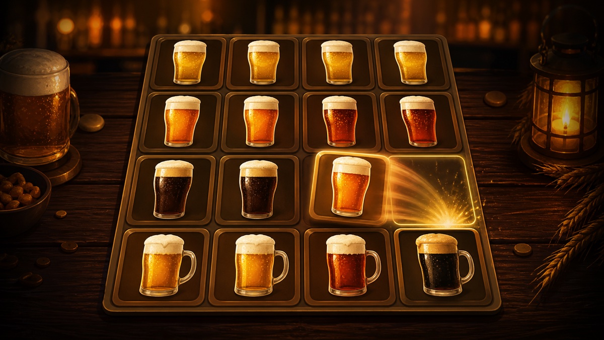 Illustration du jeu 2048 Bière avec grille de verres de bière