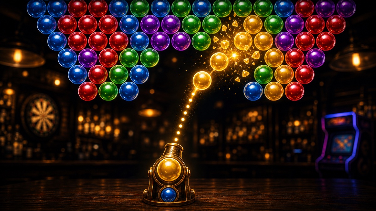 Illustration du jeu Bulles 132 avec bulles colorées à éclater