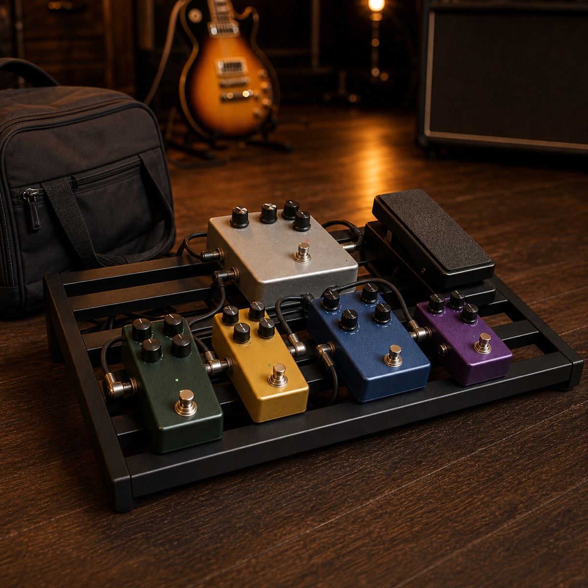 Pedalboard compact pour effets guitare
