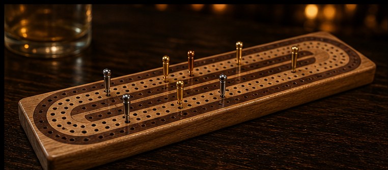Planche de cribbage en bois